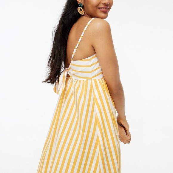 NWT J. Crew Strappy Tie Back Sundress in Marigold Stripe size 12 Coastal - Picture 3 of 16